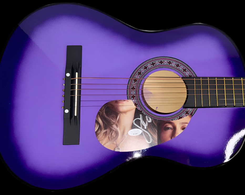 Jennifer Lopez Signed Purple Guitar - JSA COA #01